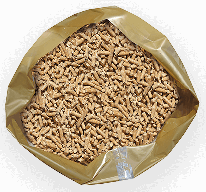 Robin pellet Wałcz - widok worka pelletu z góry